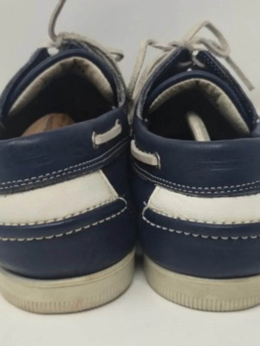 ​Vintage Dexter Boat Shoes Men's 12M Navy Leather Made in USA Heritage Casual